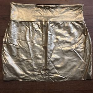 American Apparel Gold Mini Skirt, Size L